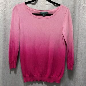 Lauren Ralph Lauren silk cotton blend Pink Knit Top small